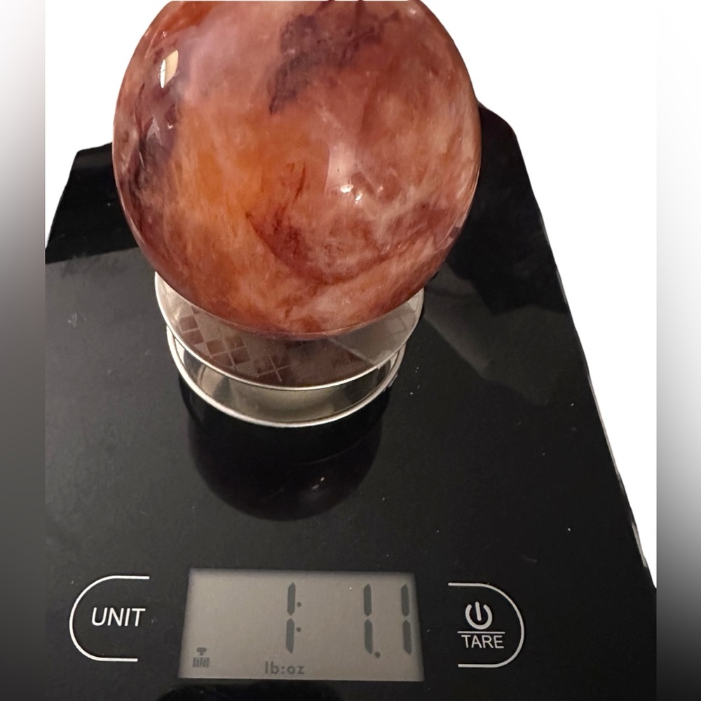 Fire Quartz XL Crystal Sphere- Goodness, Gracious, Great Ball of Fire Quartz! - Picture 10 of 10